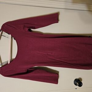 Burgundy Long Sleeve Dress